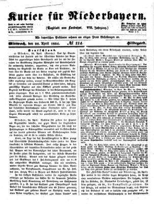 Kurier für Niederbayern Mittwoch 26. April 1854