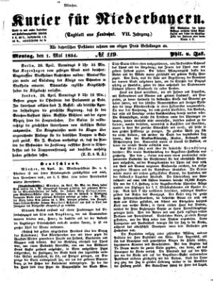 Kurier für Niederbayern Montag 1. Mai 1854