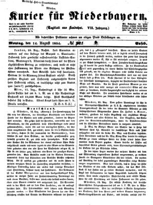 Kurier für Niederbayern Montag 14. August 1854
