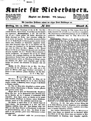 Kurier für Niederbayern Freitag 13. Oktober 1854