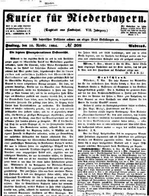 Kurier für Niederbayern Freitag 10. November 1854