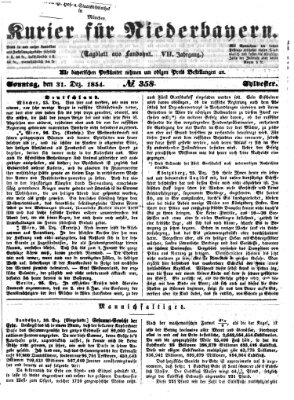 Kurier für Niederbayern Sonntag 31. Dezember 1854