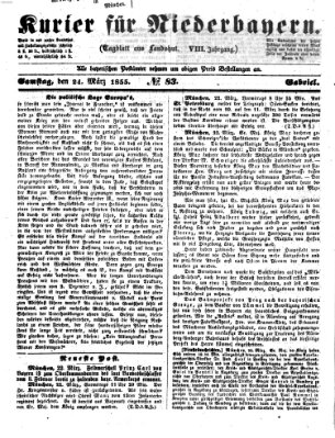 Kurier für Niederbayern Samstag 24. März 1855