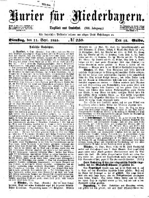 Kurier für Niederbayern Dienstag 11. September 1855