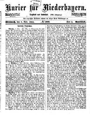 Kurier für Niederbayern Mittwoch 7. November 1855