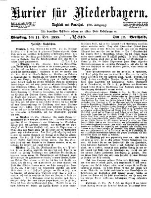 Kurier für Niederbayern Dienstag 11. Dezember 1855