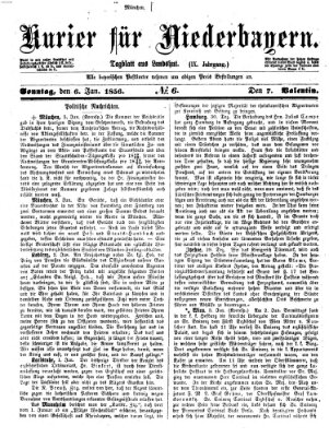 Kurier für Niederbayern Sonntag 6. Januar 1856