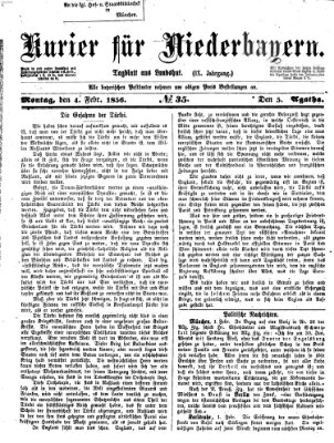 Kurier für Niederbayern Montag 4. Februar 1856