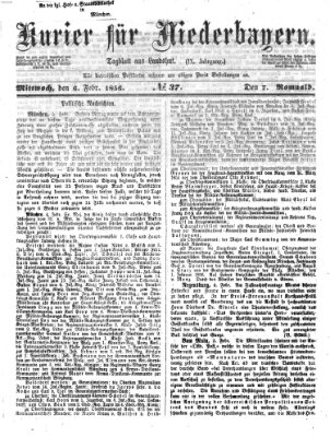 Kurier für Niederbayern Mittwoch 6. Februar 1856