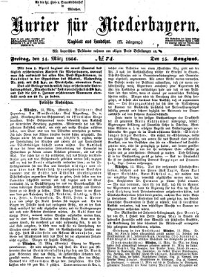 Kurier für Niederbayern Freitag 14. März 1856