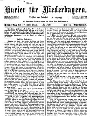 Kurier für Niederbayern Donnerstag 17. April 1856