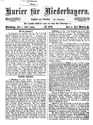Kurier für Niederbayern Dienstag 1. Juli 1856
