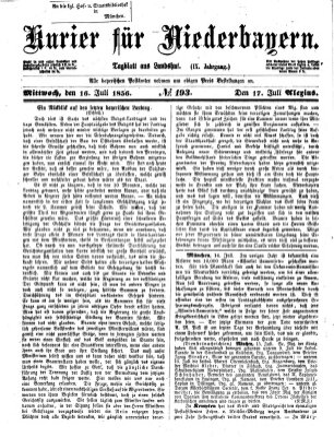 Kurier für Niederbayern Mittwoch 16. Juli 1856