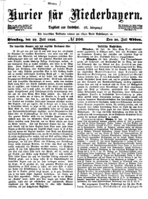 Kurier für Niederbayern Dienstag 29. Juli 1856