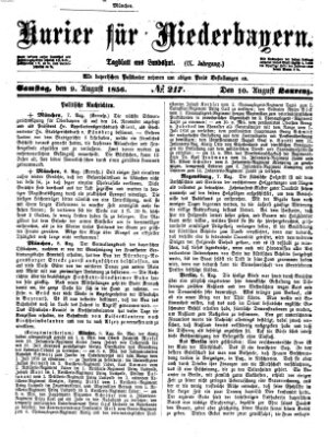 Kurier für Niederbayern Samstag 9. August 1856