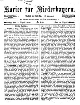 Kurier für Niederbayern Montag 11. August 1856