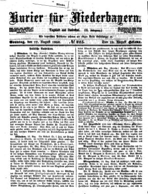 Kurier für Niederbayern Sonntag 17. August 1856