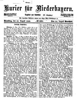 Kurier für Niederbayern Samstag 23. August 1856
