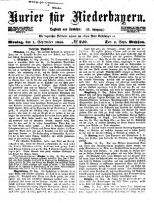 Kurier für Niederbayern Montag 1. September 1856