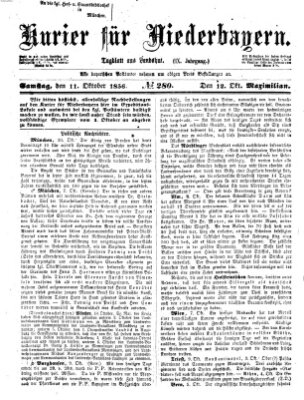 Kurier für Niederbayern Samstag 11. Oktober 1856