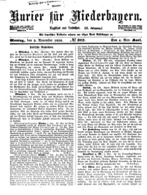 Kurier für Niederbayern Montag 3. November 1856