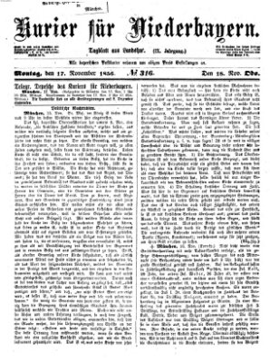 Kurier für Niederbayern Montag 17. November 1856