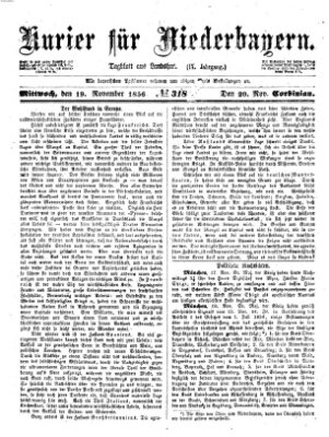 Kurier für Niederbayern Mittwoch 19. November 1856