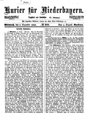 Kurier für Niederbayern Mittwoch 3. Dezember 1856