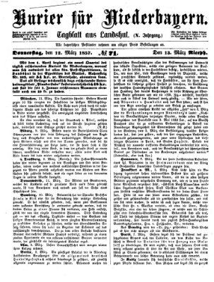 Kurier für Niederbayern Donnerstag 12. März 1857