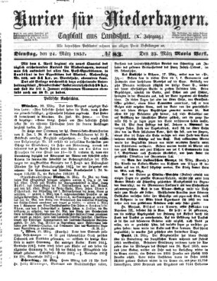 Kurier für Niederbayern Dienstag 24. März 1857