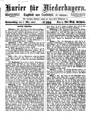 Kurier für Niederbayern Donnerstag 7. Mai 1857