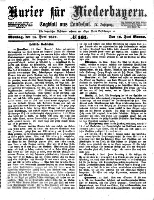 Kurier für Niederbayern Montag 15. Juni 1857