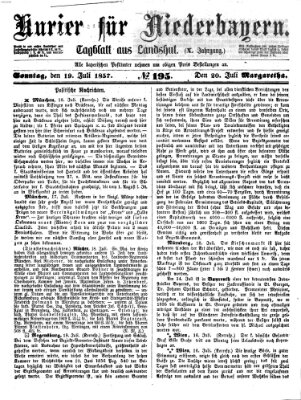 Kurier für Niederbayern Sonntag 19. Juli 1857