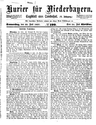 Kurier für Niederbayern Donnerstag 23. Juli 1857