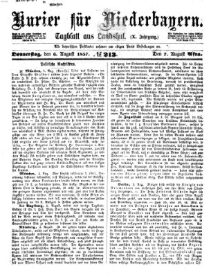 Kurier für Niederbayern Donnerstag 6. August 1857