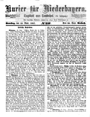 Kurier für Niederbayern Samstag 19. September 1857