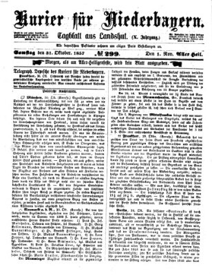 Kurier für Niederbayern Samstag 31. Oktober 1857