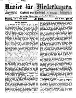 Kurier für Niederbayern Montag 2. November 1857
