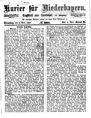 Kurier für Niederbayern Dienstag 3. November 1857