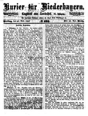 Kurier für Niederbayern Freitag 27. November 1857
