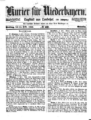 Kurier für Niederbayern Freitag 12. Februar 1858