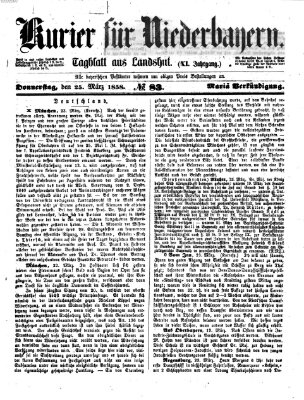 Kurier für Niederbayern Donnerstag 25. März 1858