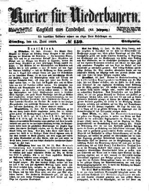 Kurier für Niederbayern Dienstag 15. Juni 1858