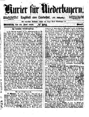 Kurier für Niederbayern Mittwoch 30. Juni 1858