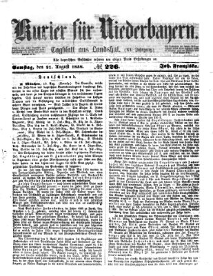 Kurier für Niederbayern Samstag 21. August 1858