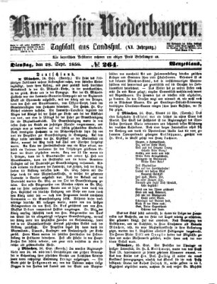 Kurier für Niederbayern Dienstag 28. September 1858