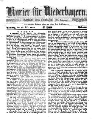 Kurier für Niederbayern Samstag 23. Oktober 1858