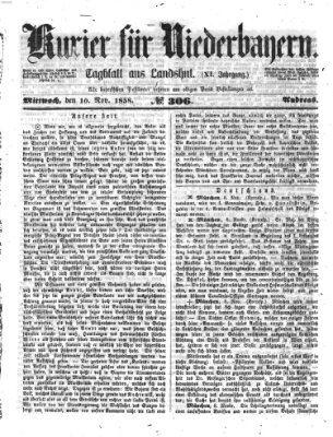 Kurier für Niederbayern Mittwoch 10. November 1858