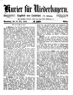 Kurier für Niederbayern Sonntag 12. Dezember 1858