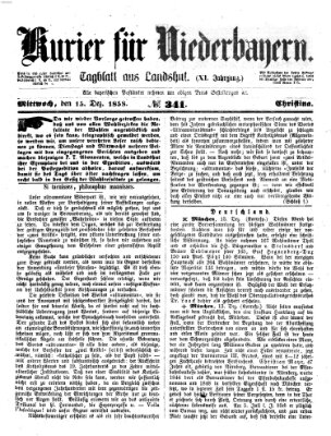 Kurier für Niederbayern Mittwoch 15. Dezember 1858